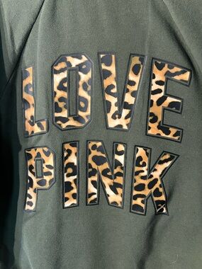 Victoria's Secret PINK Olive Green Sweatshirt with Small Logo